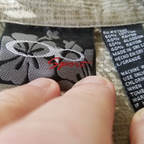 OP Ocean Pacific Men's Hawaiian Shirt Cotton Blend Tropical Floral ~ Large - Picture 2 of 7